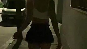 Intense anal creampie on the street with bareback assfucking