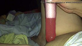 Prostitute uses dildo on vagina and ass