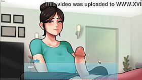 i got a sneaky handjob from the big breasts maid with her monster cock