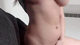 Blonde Bombshell Teases Her Big Tits While Masturbating