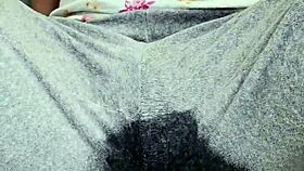 Jessica masturbates with fingering, getting her hairless pussy wet in panties and lingerie