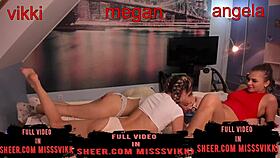 Three girls playing with dildos on webcam