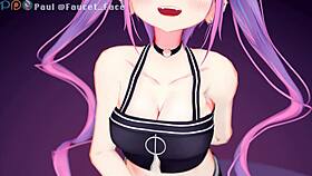 T●wa-sama delivers a devilish handjob in this monster pov hentai.