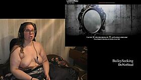 brunette bbw with tattoos and piercings plays evil within naked, showing her fat ass