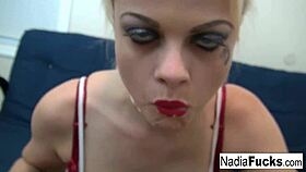 sexy nadia eats cereal with soldiers