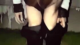 cute ladyboy feels exposed in the shade