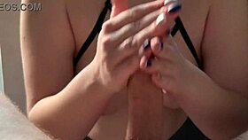 i jerked that busty slut off and sucked her tits till i filled her mouth