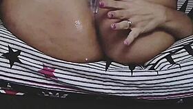 Does she masturbate with cum on her milf pussy?