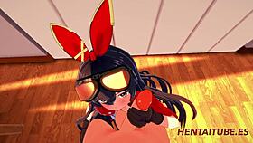 Genshim impact hentai - amber handjob blowjob boobjob and fucked with cum in her mouth and pussy 1 2