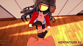 Genshim impact hentai - amber handjob blowjob boobjob and fucked with cum in her mouth and pussy 1 2