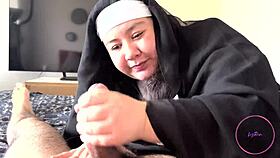 Sneaking into Dad's Room for Halloween Deepthroat and Facial!