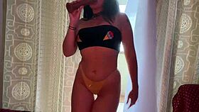 brunette latina playing with big cock homemade