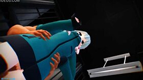 Sagiri Izumi dances in MMD animation with raspberry monster toon