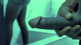 My step uncle peeps while I bathe, touching his big cock unaware