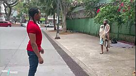 Homeless Guy Sucks Big Cock Bareback!