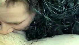 this milf licks and sucks my monster cock hard in homemade deepthroat, feeling so horny