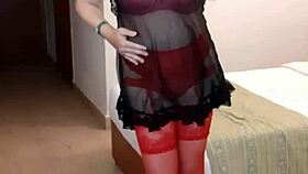 milf stripping and playing with dildo