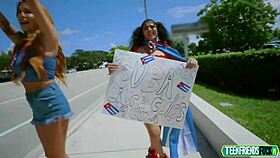 Gabriela lopez, serena santos, scarlett sommers get doggystyle and cumshot in culos for cuba!