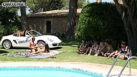 A one of a kind threesome by the pool with British, Spanish, and Czech gentlemen