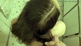 brushing through dry hair with cumshot