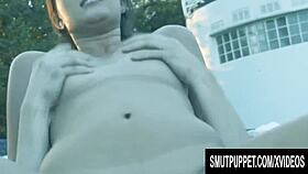 Anastasia Black takes her boyfriend for a romp in the pool