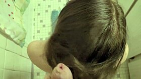 brushing through dry hair with cumshot