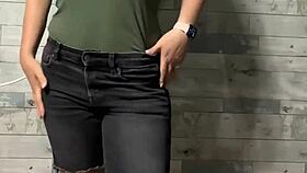 classy amateur milf wife teases with slow strip show