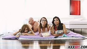 best friends turn netflix night into bisexual monster cock fun