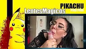 gordita with glasses sucks and swallows cum