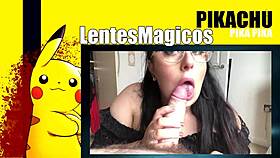 gordita with glasses sucks and swallows cum