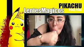 gordita with glasses sucks and swallows cum