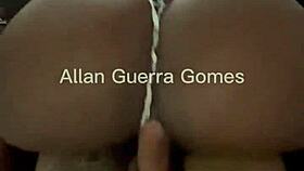 Negra neon black onix with her giant ass sits and rides hard on mma fighter allan guerra gomes' monster cock