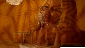 sexy blonde teases solo in retro 😘