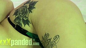 British brunette babe Poppy gets naughty solo