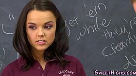 teen brunette fucks coach in uniform hardcore action