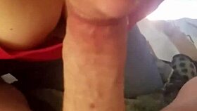 She gives an amazing blowjob to a big cock