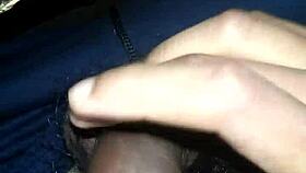 uhh, shemale with big cock doing cumshot with sounding, so wild!