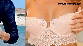 Beautiful girls perform striptease in lingerie, ripping clothes to reveal tits, ass, and panties