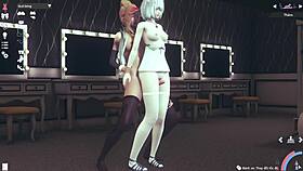 Girlfriend rides friend in cowgirl position for intense thighjob action