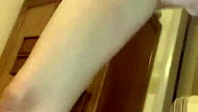 Shannon, a brunette amateur, uses toys to squirt all over the chair in homemade solo play