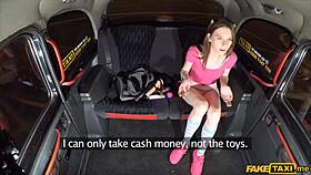 Slim student feels desperate for cabbie's cock to get a free ride