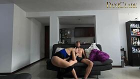 Reuniting with my girlfriend, passionate sex with big cock deepthroat and tits