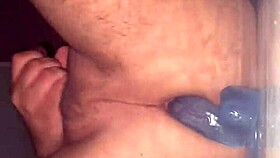 have you seen this gay guy cumming hard from an ass dildo?