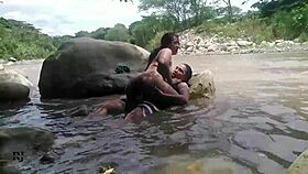 Michellpaula and I fucked hidden behind a rock in the river part 2
