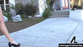 vyxen steel helps alex legends dry his long cock after a fun session