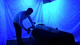 Gigi Breeze's intense blacklight massage session!