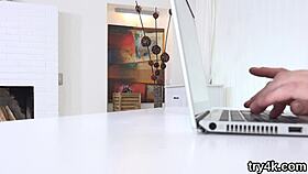 erotic teen gives pov blowjob then gets pussy poked