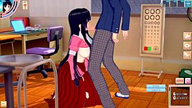 3D Cartoon Hentai with Kaguya Houraisan from Touhou Project Getting Her Big Tits Squeezed