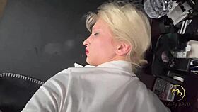 Blonde european teen 18+ feels intense anal pleasure with dildo in doggystyle position