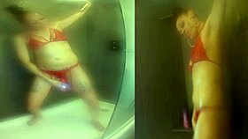 hey check out mrs jollies reviewing that heated dildo in the shower for some fun masturbation action